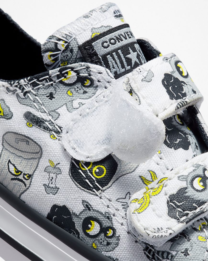 Chlapecké Boty Nízké Converse Chuck Taylor All Star Easy-On Raccoons Bílé Černé Šedé | CZ IRGV76